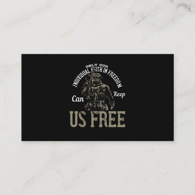 Tarjeta De Visita Only Our Individual Faith In Freedom (Anverso)