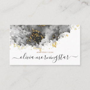 Tarjeta De Visita Onyx y Nuez de Oro Abstracta