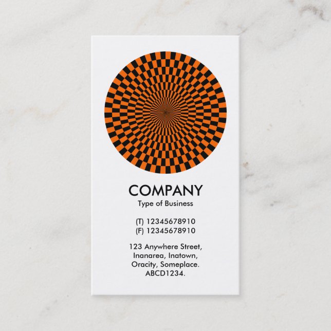 Tarjeta De Visita Op Art - Naranja y negro (Anverso)