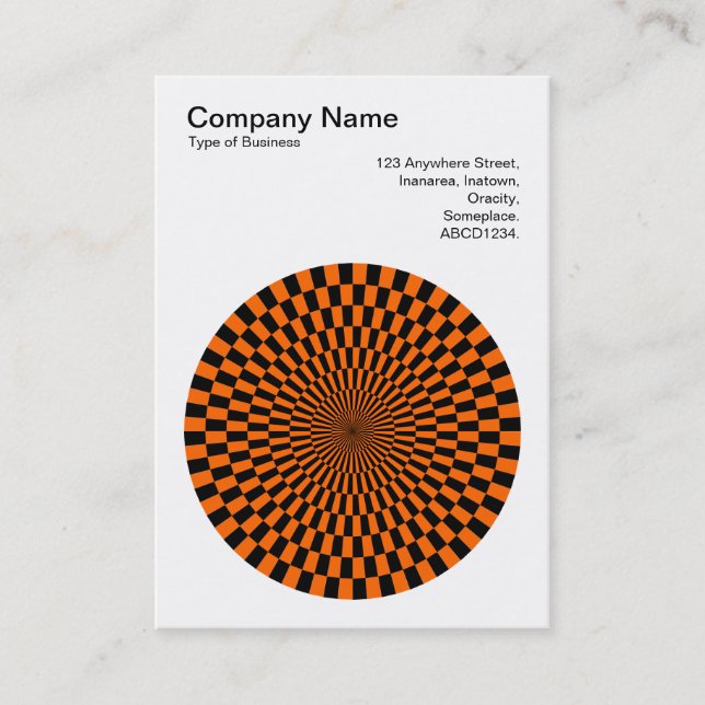 Tarjeta De Visita Op Art - Negro y Naranja (Anverso)