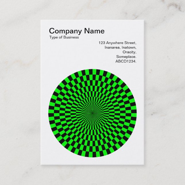 Tarjeta De Visita Op Art - Negro y Verde (Anverso)