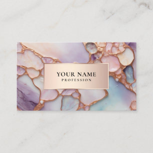 Tarjeta De Visita Opal Agate Stone & Marble QR Code Luxury