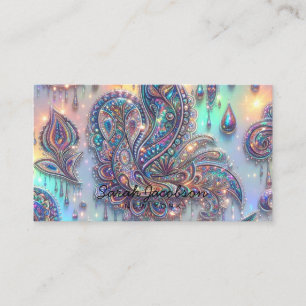 Tarjeta De Visita Opal de lujo Paisley Diamante