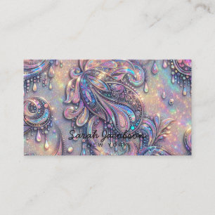 Tarjeta De Visita Opal de lujo Paisley Diamante