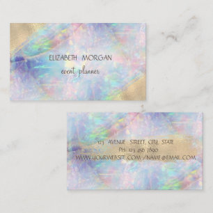 Tarjeta De Visita Opal elegante de pincel de Relieve metalizado