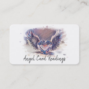 Tarjeta De Visita *~* Opal Heart Angel Wings AP78 Strong Lines QR