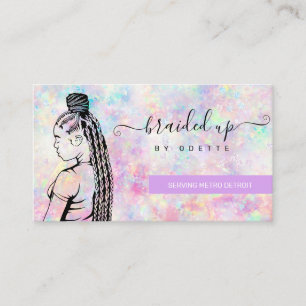 Tarjeta De Visita Opal Holographic Hair Braider Stylist