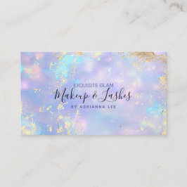 Tarjeta De Visita Opal Holographic MUA Beauty Salon Makeup Artista