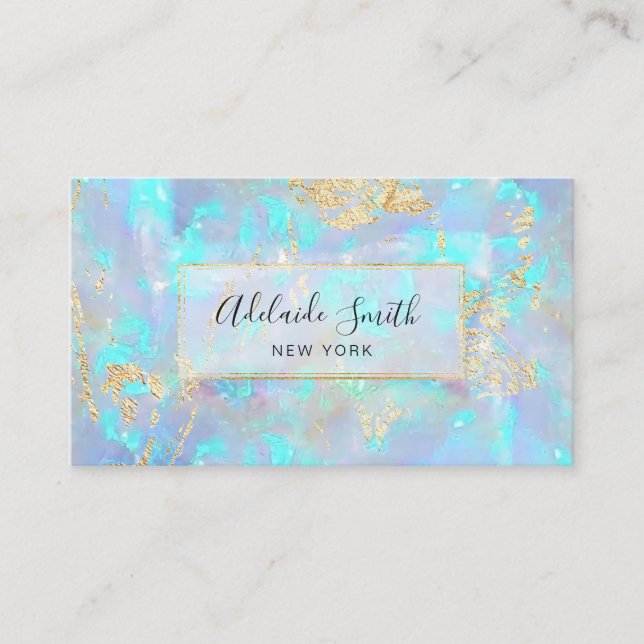 Tarjeta De Visita Opal iridescendiente de FAUX (Anverso)