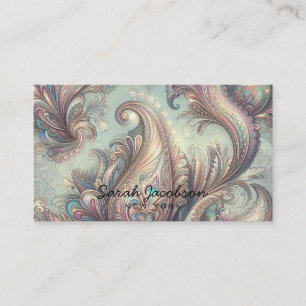 Tarjeta De Visita Opal Paisley de Lujo