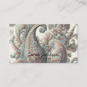 Tarjeta De Visita Opal Paisley de Lujo