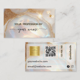 Tarjeta De Visita Opal Piedra guión minimalista elegante
