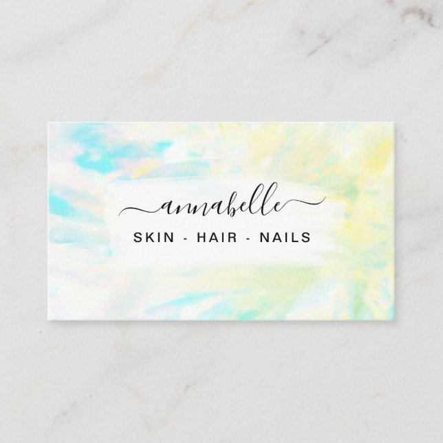 Tarjeta De Visita *~* OPAL QR Prisma AP26 Arcoiris etéreo de cristal (Anverso)