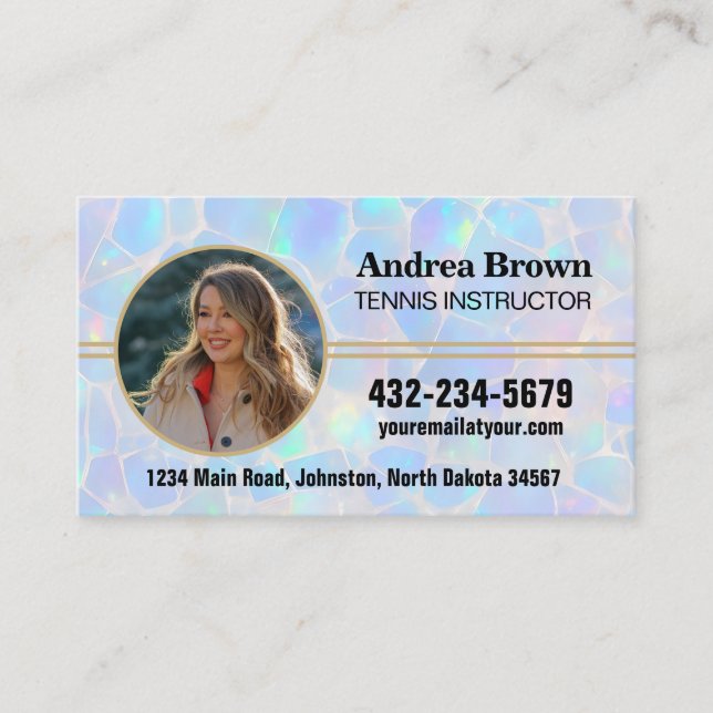 Tarjeta De Visita Opal Stone Background Photo (Anverso)