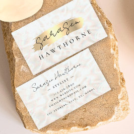 Tarjeta De Visita Ópal Stone Gold Brush Stroke Luxury