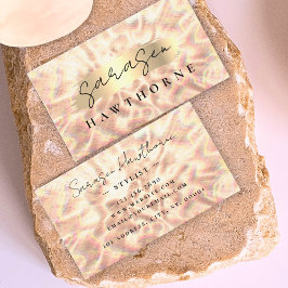 Tarjeta De Visita Opal Stone Rosa Gold Brush Stroke Luxury