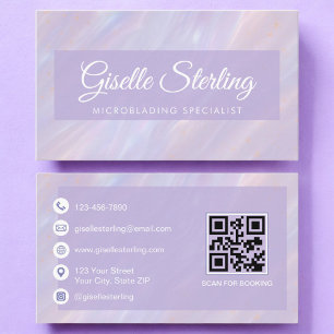 Tarjeta De Visita Ópalo Pastel irlandés del código QR de microblando