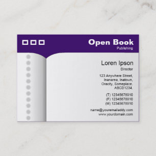 Tarjeta De Visita Open Book - Deep Purple 330066