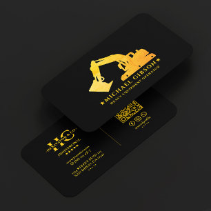 Tarjeta De Visita Operador de Equipo Pesado Construcción Amarillo Ne