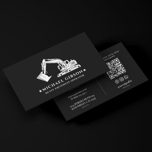 Tarjeta De Visita Operador de Equipo Pesado Contratista Construcción