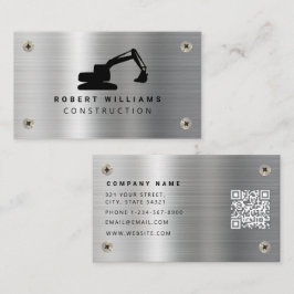 Tarjeta De Visita Operador de Equipo Pesado de Construcción Metal Mo