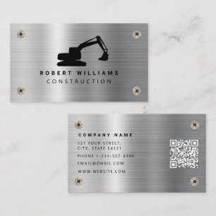Tarjeta De Visita Operador de Equipo Pesado de Construcción Metal Mo