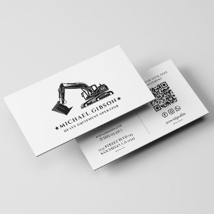 Tarjeta De Visita Operador de equipo pesado de contratista de constr