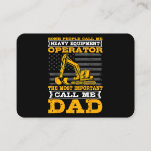 Tarjeta De Visita Operador de Equipo Pesado Excavadora Día del Padre