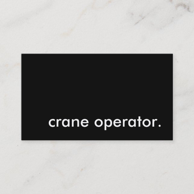 Tarjeta De Visita operador de grúas. (Anverso)