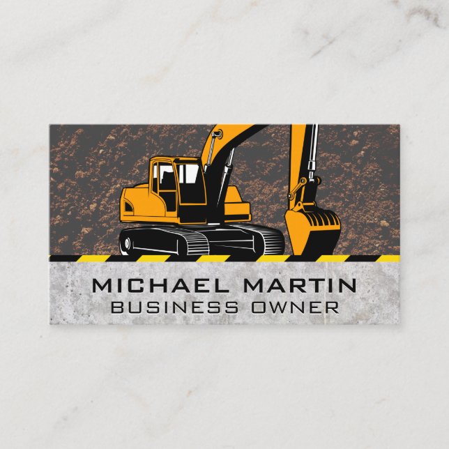 Tarjeta De Visita Operador de vehículos de construcción | Mover a la (Anverso)