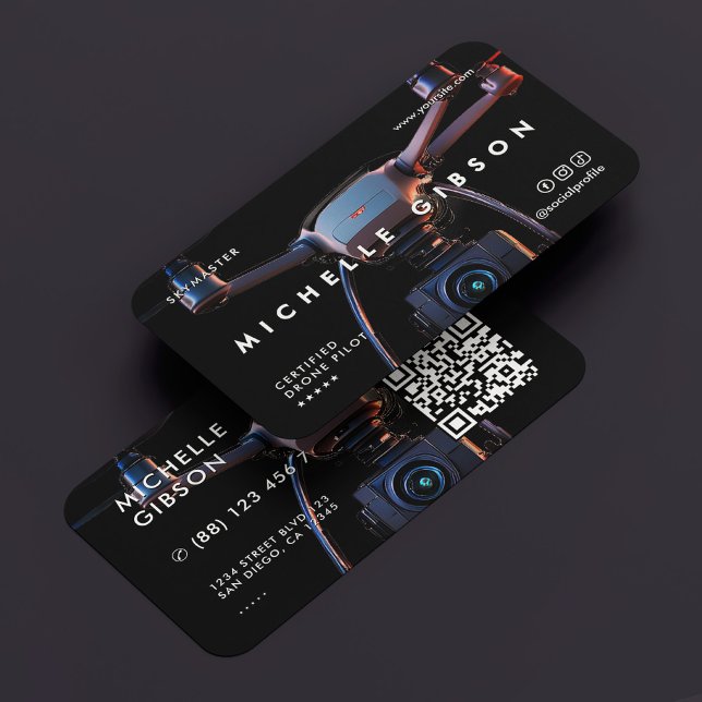 Tarjeta De Visita Operador moderno de drones piloto UAV profesional (Modern Drone Operator Professional UAV Pilot Business Card)