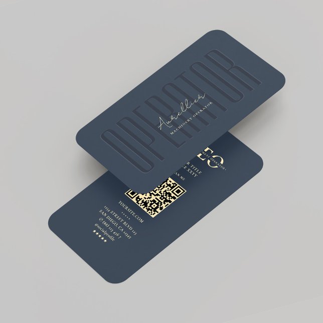 Tarjeta De Visita Operador moderno de equipos pesados Monograma Azul (Modern Heavy Equipment Operator Monogram Dark Blue Business Card
)
