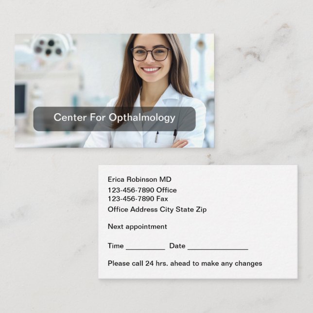 Tarjeta De Visita Ophthalmologist Vision Care Appointment Cards (Anverso / Reverso)