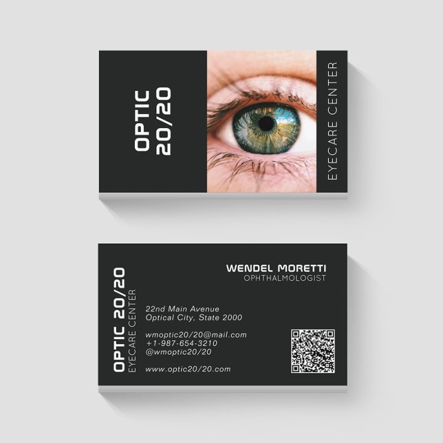 Tarjeta De Visita Ophthalmólogo de ojos Black Business Card (Subido por el creador)