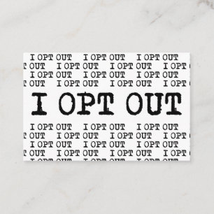 Tarjeta De Visita OPT OUT T-Shirt