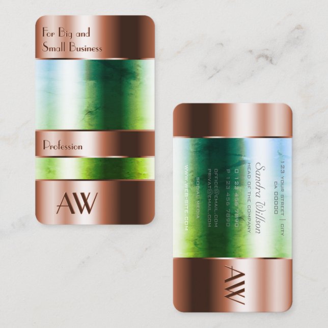 Tarjeta De Visita Óptica de vidrio de caja de oro con Rosa llamativo (Anverso / Reverso)