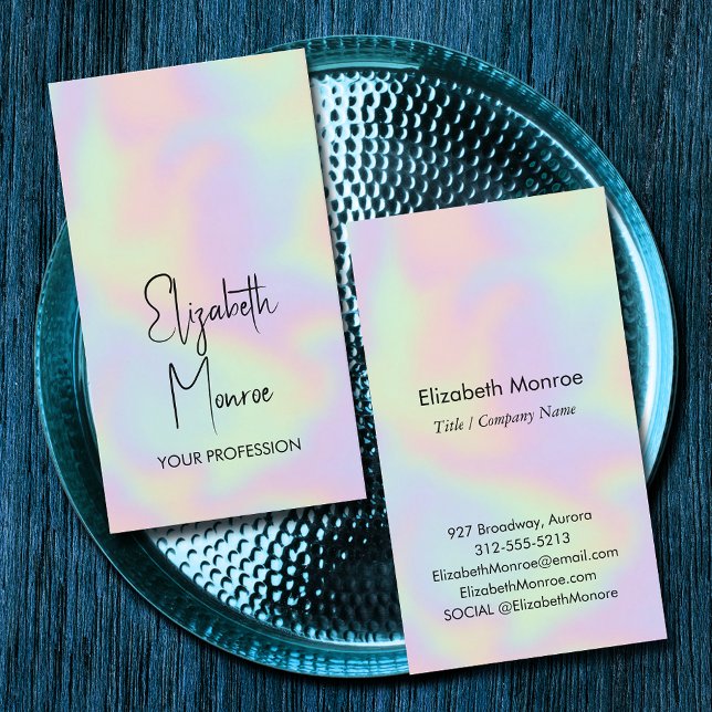 Tarjeta De Visita Óptica holográfica (*BEST TO USE SIGNATURE UV GLOSS paper we selected for best results with holographic illustration)