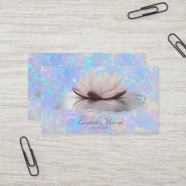 Tarjeta De Visita Óptica holográfica moderna de broca de Lotus (Anverso/Reverso In Situ)