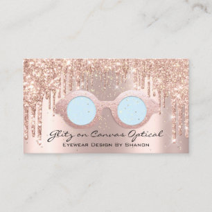 Tarjeta De Visita Óptica Optometrist Eyeglasses Rosa Azul
