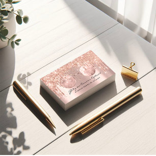 Tarjeta De Visita Óptica Optometrist Eyeglasses Rosa Gold
