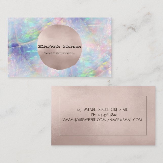 Tarjeta De Visita Óptico elegante y simple de círculo de oro Rosa (Anverso / Reverso)