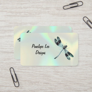 Tarjeta De Visita Óptico holográfico con clase de libélula vintage