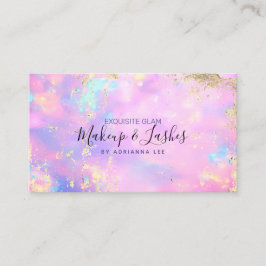 Tarjeta De Visita Óptico Holográfico MUA Salón de belleza Artista de