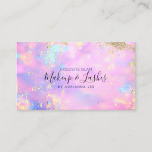 Tarjeta De Visita Óptico Holográfico MUA Salón de belleza Artista de