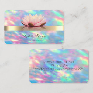 Tarjeta De Visita Óptico iridiscente elegante Gold Lotus Flower