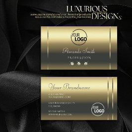 Tarjeta De Visita Ópticos de oro mate modernos Los diamantes espumos