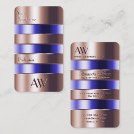 Tarjeta De Visita Ópticos de vidrio de oro Rosa Fluidos azules Letra