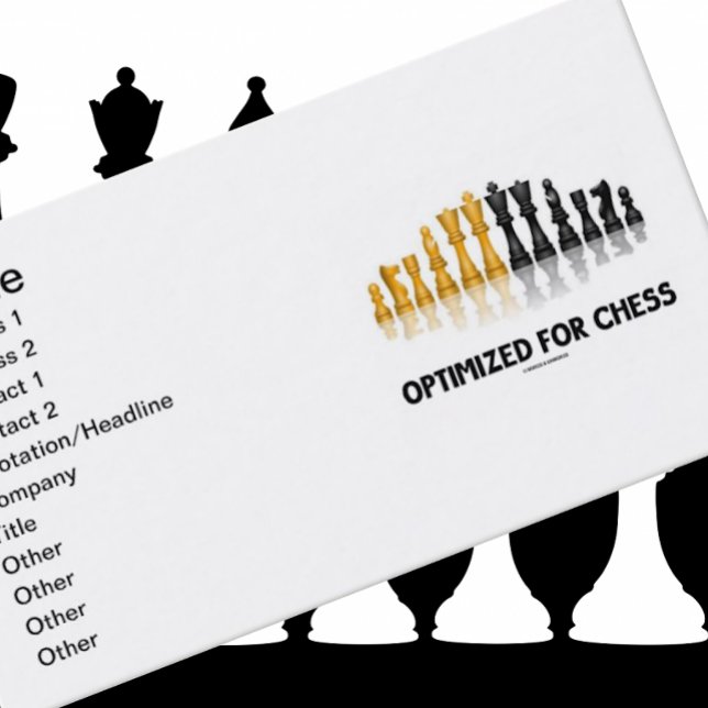 Tarjeta De Visita Optimizado Para El Ajedrez (Juego De Ajedrez Refle (Business card for any chess player who is "Optimized For Chess")