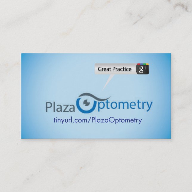 Tarjeta De Visita Optometría de la plaza (Anverso)