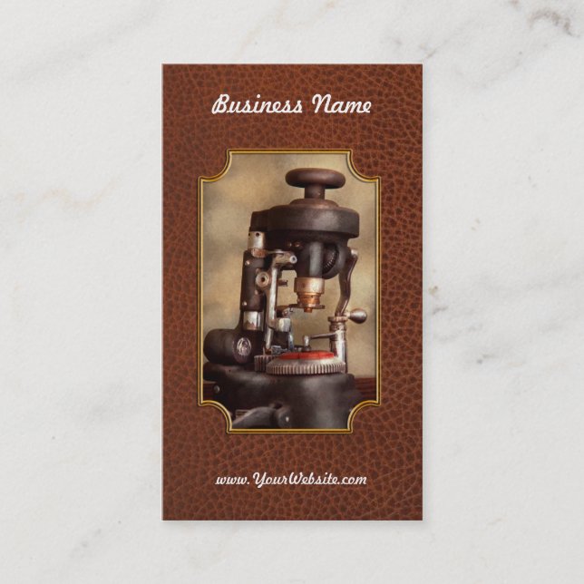 Tarjeta De Visita Optometría - Máquina cortadora de lentes (Anverso)